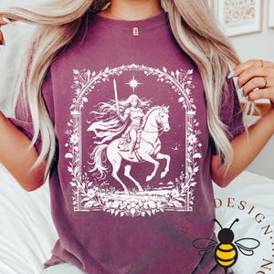Comfort Colors Knightcore - Female Knight - Warrior Maiden - Horse and Rider - Renaissance - Medieval - Fantasy Shirt image 6
