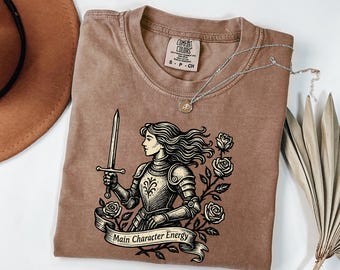 Main Character Energy Knight Comfort Colors Shirt: Medieval Graphic Tee
