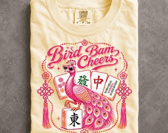 Mah Jongg Bird Bam Comfort Colors Shirt, Hostess Gift for Mahjong Lover, Game Night Present