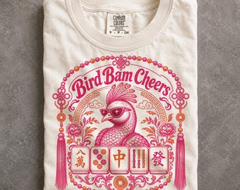 Bird Bam Cheers Vintage Mahjong Shirt Retro Tile Graphic Tee