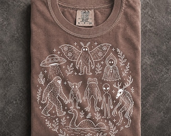 Respect the Locals Cryptid Shirt Comfort Colors Bigfoot Mothman Alien Graphic Tee