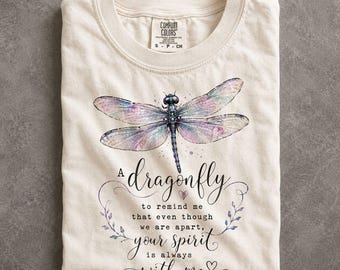 Dragonfly Memorial Shirt Sign From Heaven Bereavement Apparel Remembrance Gift