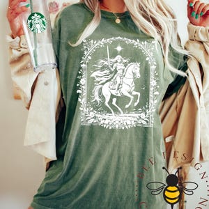 Comfort Colors Knightcore - Female Knight - Warrior Maiden - Horse and Rider - Renaissance - Medieval - Fantasy Shirt image 3