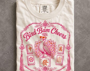 Bird Bam Cheers Mahjong Social Club Graphic Tee Game Night Apparel