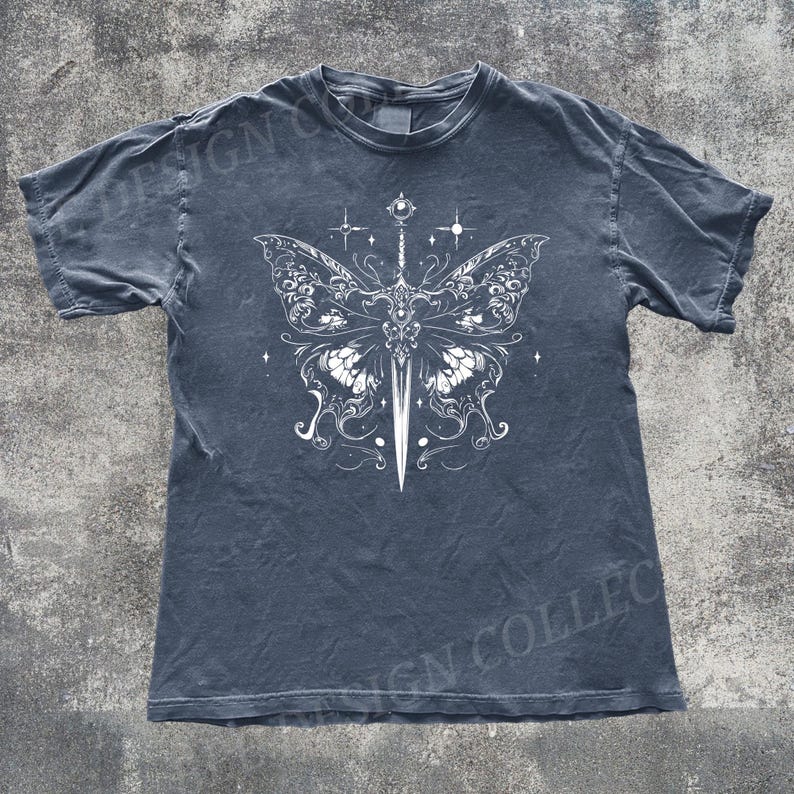 Vintage Faded Castlecore Medieval Knight T-Shirt | Armor & Moth Wings Design T-shirt