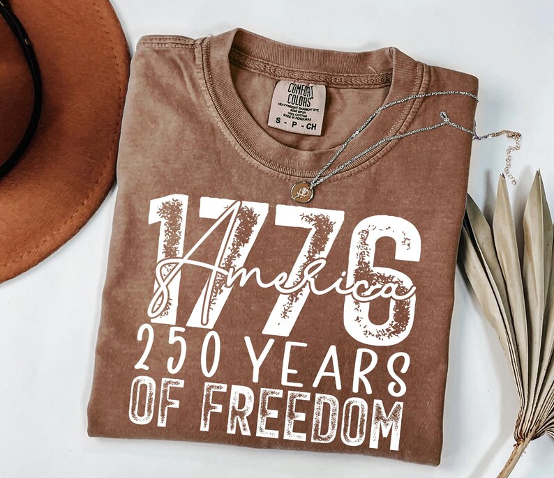 America 250 Years of Freedom Shirt 1776 Commemorative Patriotic USA Anniversary Comfort Colors Tee imagem 6
