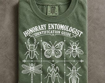 Insect Field Guide Comfort Colors T-Shirt, Honorary Entomologist Beetle Collection