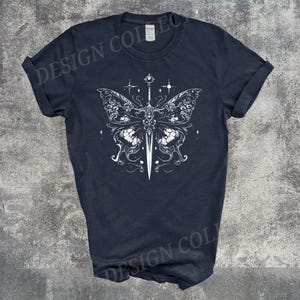 Vintage Faded Castlecore Medieval Knight T-Shirt | Armor & Moth Wings Design T-shirt