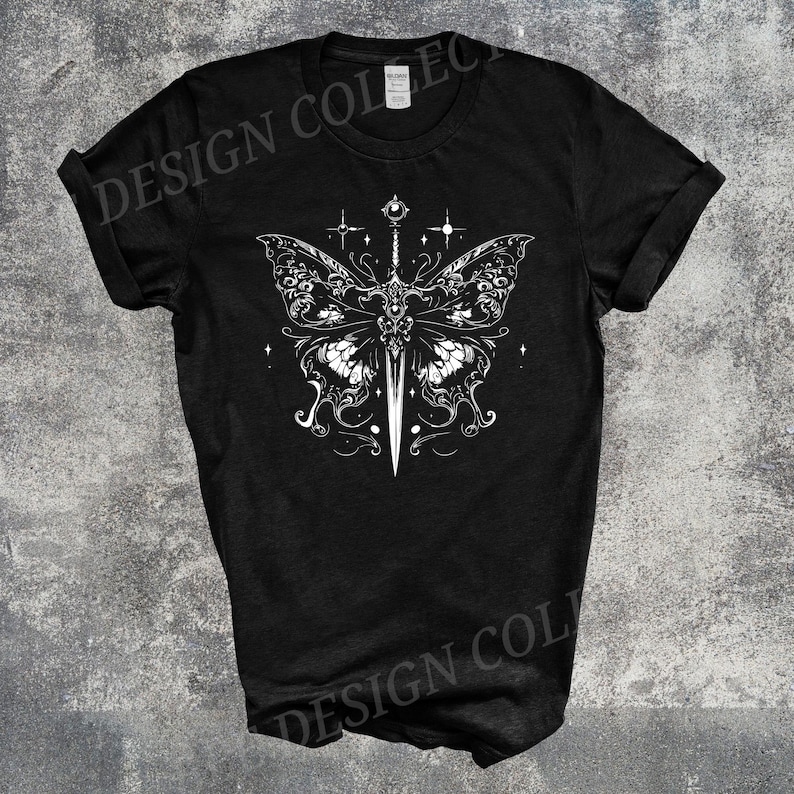 Vintage Faded Castlecore Medieval Knight T-Shirt | Armor & Moth Wings Design T-shirt