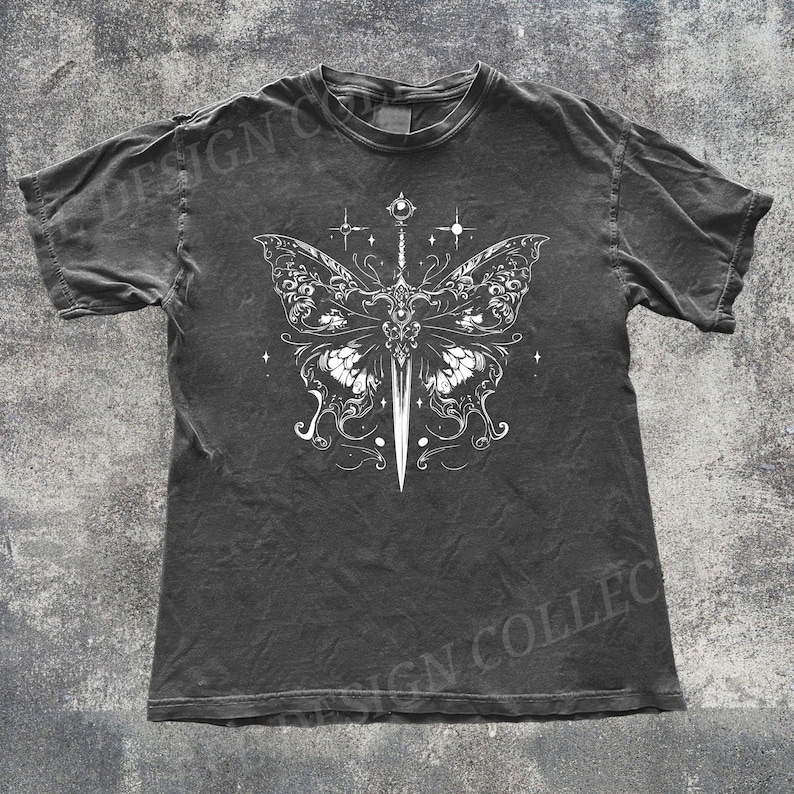 Vintage Faded Castlecore Medieval Knight T-Shirt | Armor & Moth Wings Design T-shirt