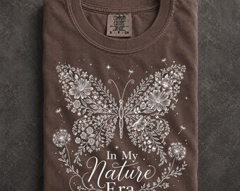 In My Nature Era Butterfly Shirt Botanical Graphic Tee Cottagecore Aesthetic Top