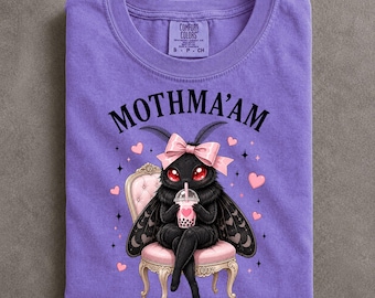 Comfort Colors Pastel Goth Mothmaam Shirt Cute Coquette Mothman Tee Funny Girly Cryptid Lover Gift