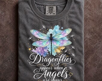 Dragonfly Memorial Comfort Colors Shirt Angel Remembrance Gift Spiritual Sympathy Tee
