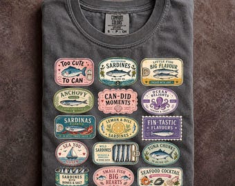 Sardines Graphic Shirt Mediterranean Coastal Summer Apparel Comfort Colors Tee