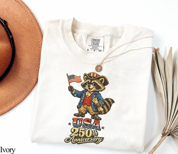 Patriotic Raccoon USA 250th Anniversary Comfort Colors Shirt Vintage Trash Panda Tee