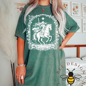 Comfort Colors Knightcore - Female Knight - Warrior Maiden - Horse and Rider - Renaissance - Medieval - Fantasy Shirt image 5