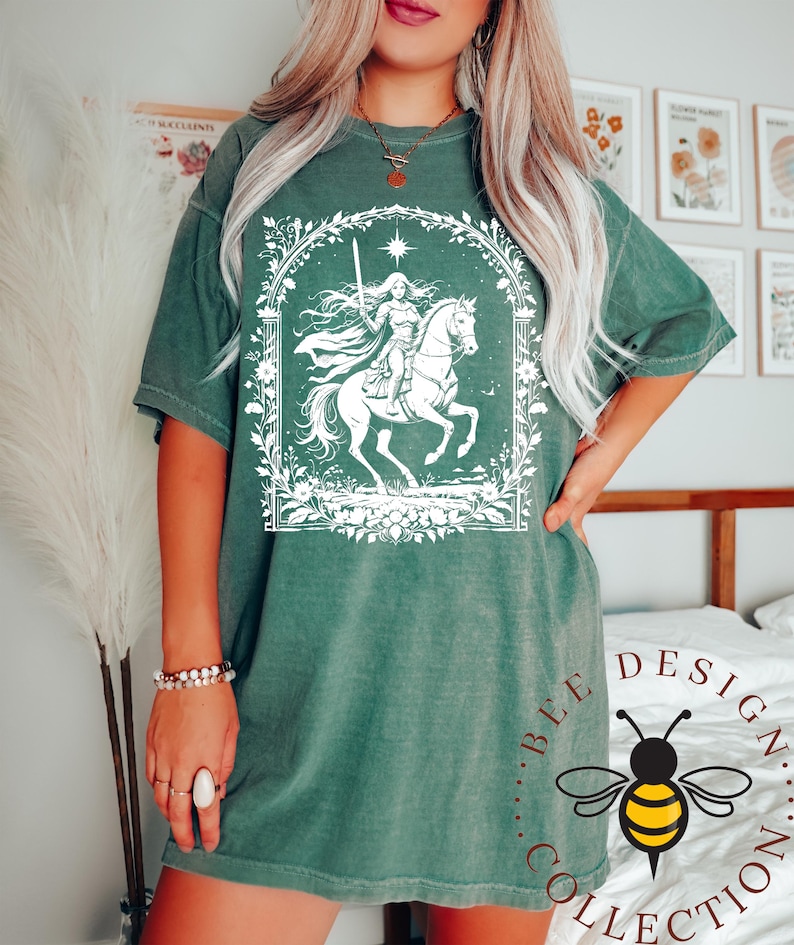 Comfort Colors Knightcore - Female Knight - Warrior Maiden - Horse and Rider - Renaissance - Medieval - Fantasy Shirt image 5