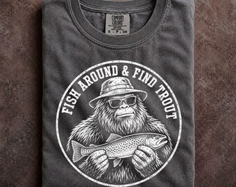 Fish Around And Find Trout Shirt Fisherman Gift Pun Graphic Tee For Men