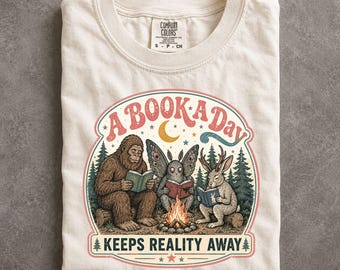 Cryptid Book Club Shirt Comfort Colors Vintage Bigfoot Mothman Jackalope Funny Reader Gift Tee
