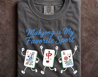 Mahjong Is My Favorite Sport Shirt Momjong Social Club Retro Tile Comfort Colors Tee