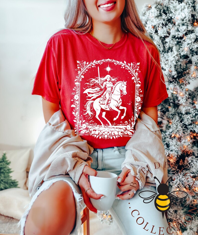 Comfort Colors Knightcore - Female Knight - Warrior Maiden - Horse and Rider - Renaissance - Medieval - Fantasy Shirt image 8