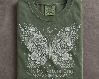 In My Nature Era Butterfly Floral Shirt Botanical Tee Wildflower Top