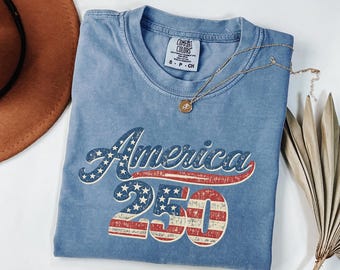 Comfort Colors America 250 Shirt Retro Patriotic USA 250th Anniversary Semiquincentennial Tee