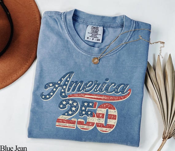 Comfort Colors America 250 Shirt Retro Patriotic USA 250th Anniversary Semiquincentennial Tee