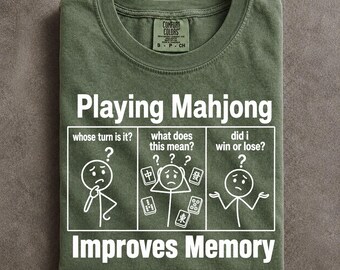 Mahjong Memory Shirt Comfort Colors Sarcastic Tile Game Player Gift