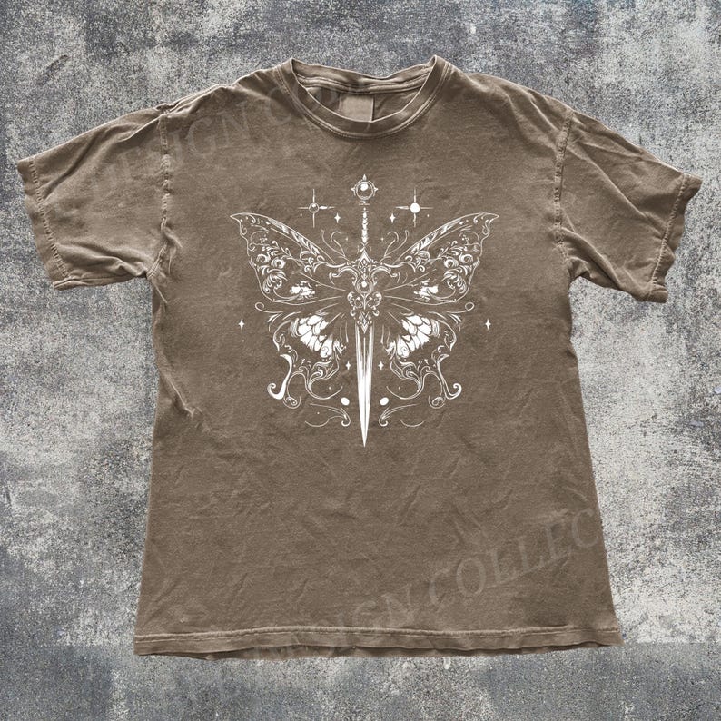 Vintage Faded Castlecore Medieval Knight T-Shirt | Armor & Moth Wings Design T-shirt