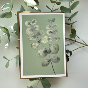 Minimalistische condoleancekaart "Eucalyptus" | Handgeschilderde aquarel | Condoleancekaart hoop troost | A6 vouwkaart