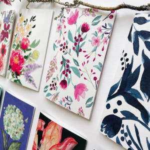 Juego de 9 tarjetas autopintadas "Lo quiero todo" | Acuarela | Flores | Primavera | Tarjeta de felicitación | Cumpleaños | Boda | Navidad | Pascua