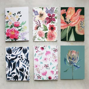 Selbstgemaltes Klappkarten-Set „Power Flower“ | Aquarell | Blumen | Frühling | Grußkarte | Glückwunsch | Geburtstag | Hochzeit Grußkarten