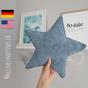 Star Pillow &quot;POLLUX&quot;/ Sternkissen &quot;POLLUX&quot;/ Plush Pattern / Amigurumi pattern/ Plush Pillow Crochet Pattern/ Crochet Star Pattern/