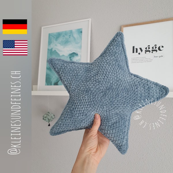 Star Pillow "POLLUX"/ Sternkissen "POLLUX"/ Plush Pattern / Amigurumi pattern/ Plush Pillow Crochet Pattern/ Crochet Star Pattern/