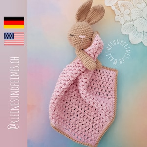 Crochet pattern "Polly cuddly blanket" (German) - Crochet pattern "Lovey Blanket Bunny Polly" (English) - security blanket - PDF