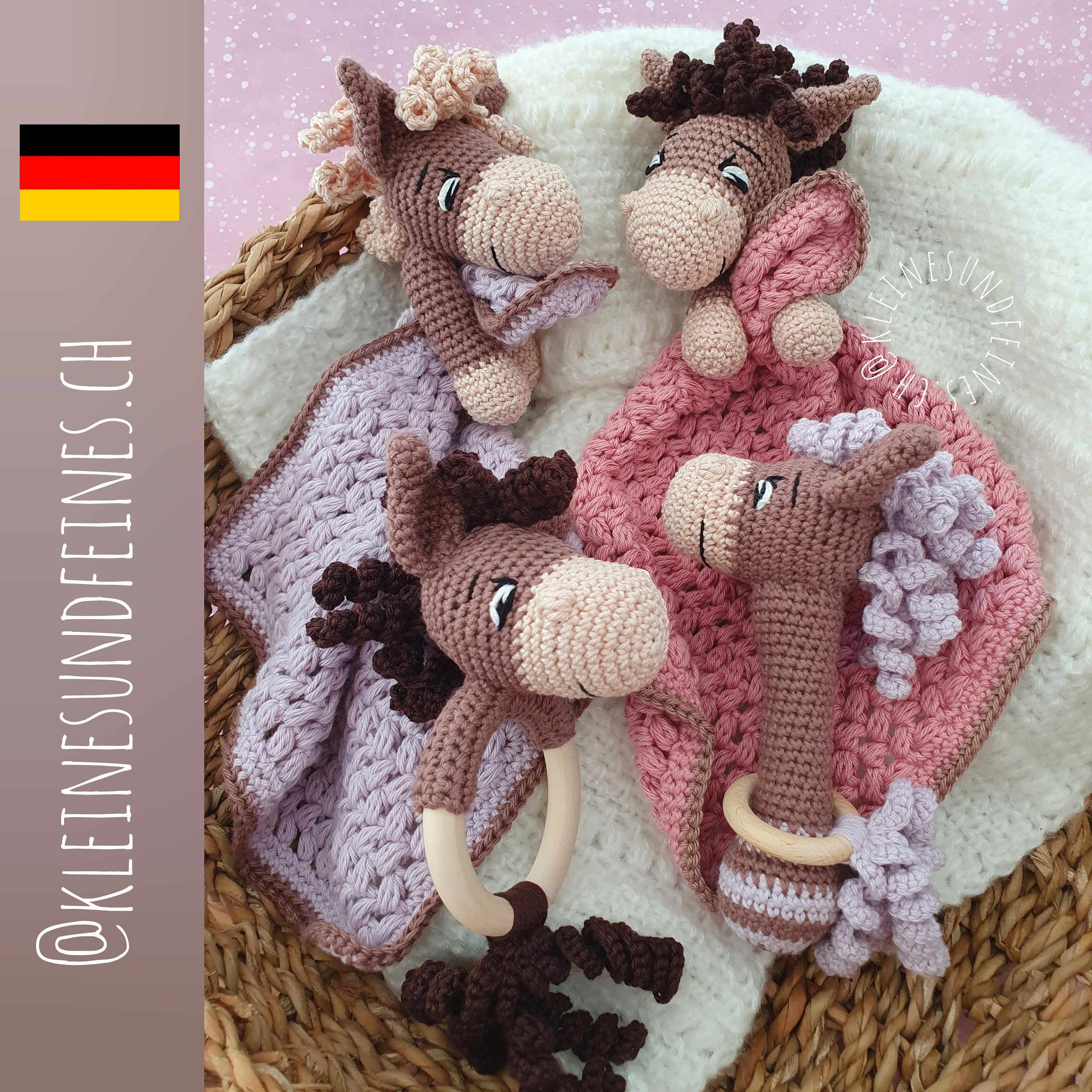 Crochet Pattern FILLISET Comforter and Rattle Variations german