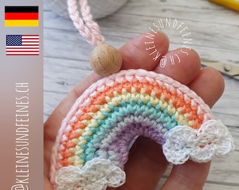 crochet pattern "LITTLE RAINBOW" (German), crochet pattern "Little RAINBOW" (English) amigurumi keychain easy pattern