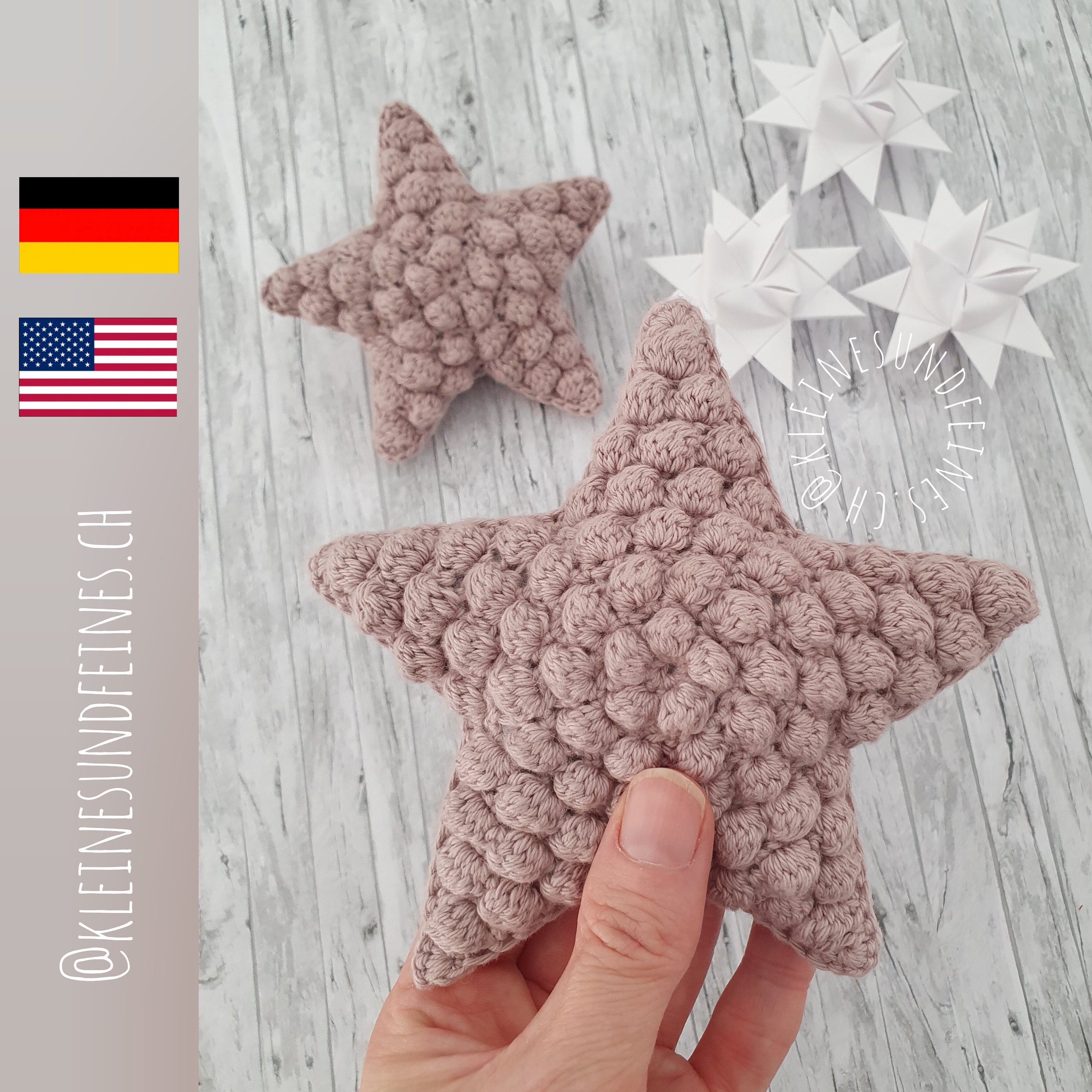 Hkelanleitung "Noppensterne Nordic" (DE) crochet pattern "Bubble Stars  Nordic" (EN) Digital PDF - Deko Stern hkeln - crochet star ornament -  Etsy.de
