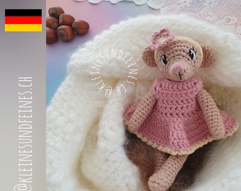 Crochet pattern MOUSE ISABELLA, PDF instructions German (German only), crochet mouse, crochet mice, amigurumi, crochet doll, crochet mouse