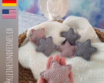 Patron crochet Little STAR (allemand)/ patron crochet Little STAR (anglais), amigurumi facile, étoile au crochet, étoile au crochet, crochet débutant