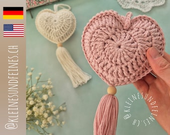 Häkelanleitung "Boho Herzen" (DEU) - Crochet pattern "Boho Hearts" (ENG) - Herz häkeln im Boho Style - crochet Boho style hearts - PDF