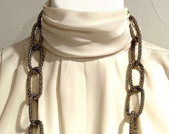 Vintage Graziano  Gold Tone Mesh Chain Link Necklace