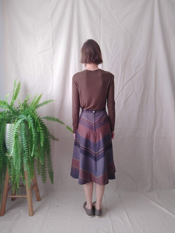 Vintage 1970s Plaid Skirt Size Small 7/8 Recycled… - image 2