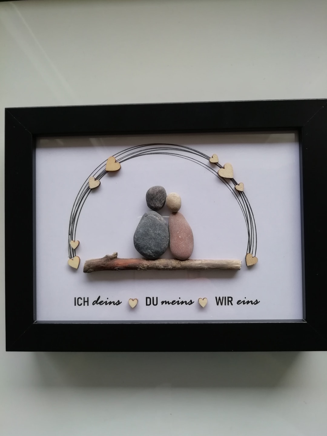 Steinbild Geschenk zur Verlobung Hochzeit ich deins du meins wir eins