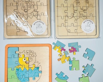 Bemalen Sie Ihr eigenes Holzpuzzle - Cute n' Cuddly | Handgezeichnete Tiermotive