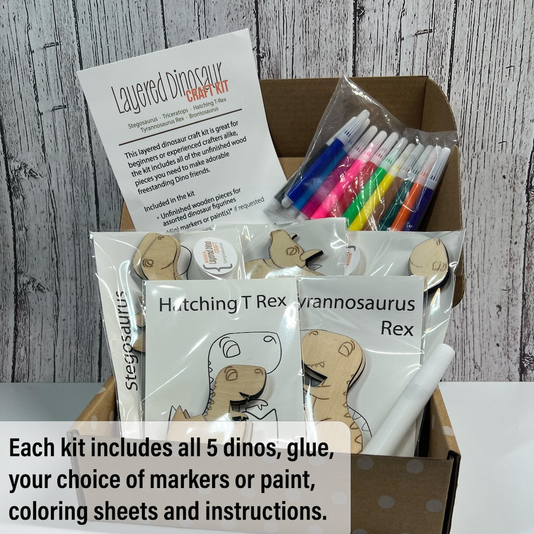 Dino's - DIY Color Kits (color, Glue, Enjoy!) - Etsy