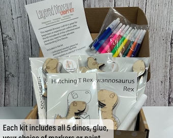 Dinos - DIY Color Kits (Farbe, Kleber, viel Spaß!)