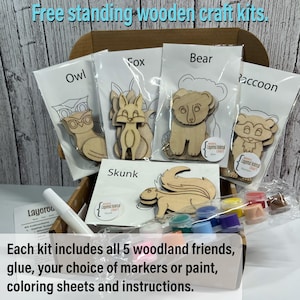Woodland Animals - DIY Color Kits  (Color, Glue, Enjoy!)