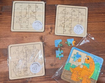 Bemalen Sie Ihr eigenes Holzpuzzle – Dinos & Fantasie | Handgezeichnete mythische Designs